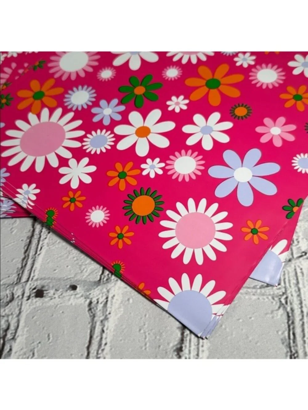 Poly Mailers 50 Pack 10x13 Flower Design Colorful Pink Orange Purple Green